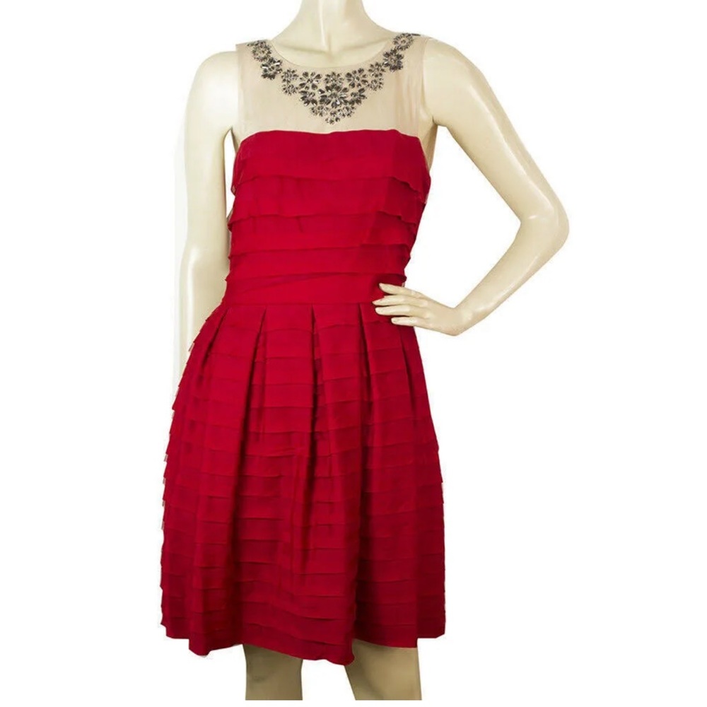 NWOT BCBG Maxazria Red Ruffle Dress